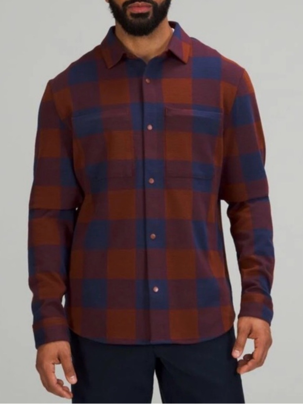 Lululemon Plaid Soft Knit Overshirt Size Small Flannel Red